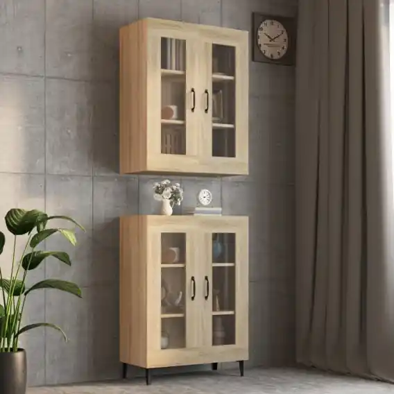 Darmowy zwrot Szafka wisząca, dąb sonoma, 69,5x34x90 cm Lumarko! - Hurtownia wielobranżowa Lumarko